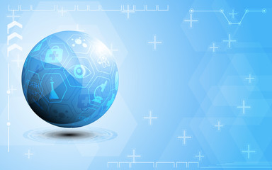 globe health care and science icon concept abstract background