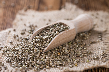 Heap of Hemp Seeds