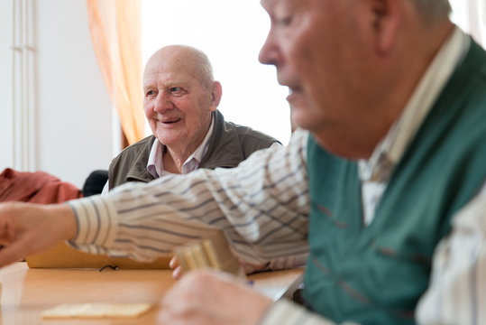 Senior people playing