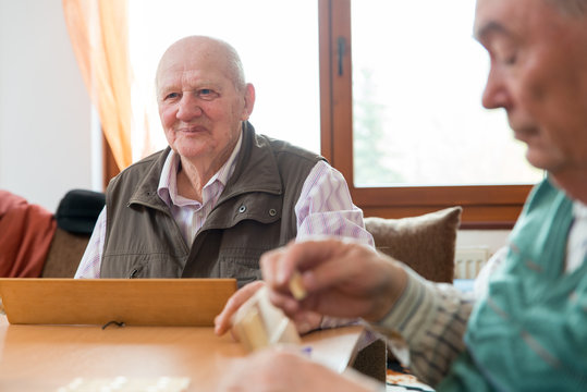 Senior people playing