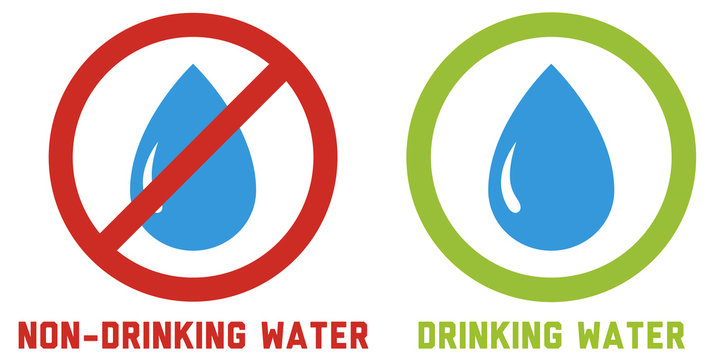 2 icons for drinking and non-drinking water