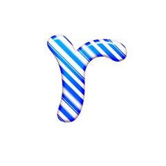 The letter R of caramel color is blue