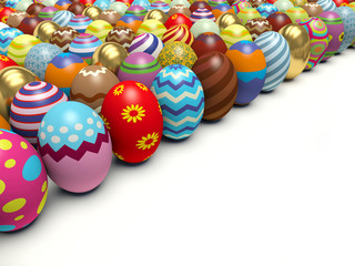 Fototapeta na wymiar Colorful Easter eggs. 3d render illustration.