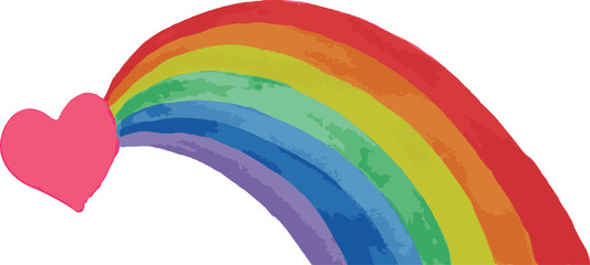 Obraz premium heart and a rainbow on a white background