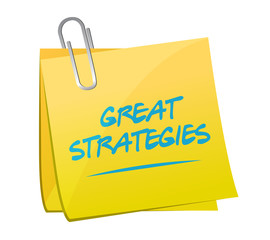 great strategies memo post sign illustration