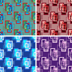 seamless abstract art pattern set