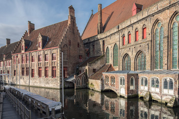 Houses on the water, Bruges, Belgium
