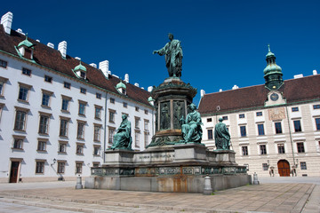 Architecture of Hofburg in Vienna.