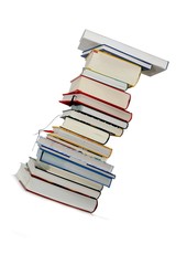 Bücher Stapel diagonal, Freisteller