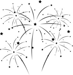 silhouette of fireworks
