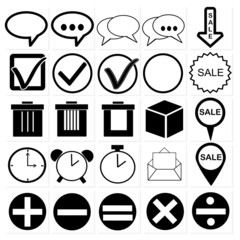 vector black universal web icons set