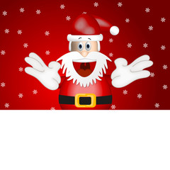 Funny santa claus advertising space placeholder cartoon red