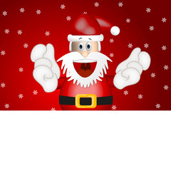 Funny santa claus advertising space placeholder cartoon red