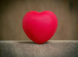 Fototapeta premium Heart of love in Valentine's day on wooden.