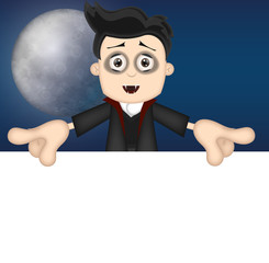 halloween vampire advertising space placeholder funny cartoon