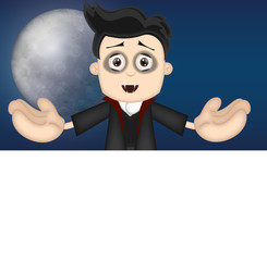 halloween vampire advertising space placeholder funny cartoon