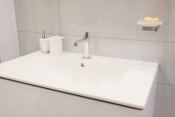 luxury water sink in bathroom