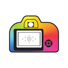 photocamera icon conical gradient logo mock up template