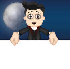 halloween vampire advertising space placeholder funny cartoon