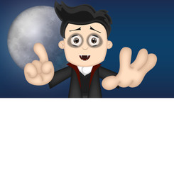 halloween vampire advertising space placeholder funny cartoon
