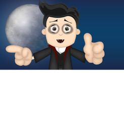 halloween vampire advertising space placeholder funny cartoon