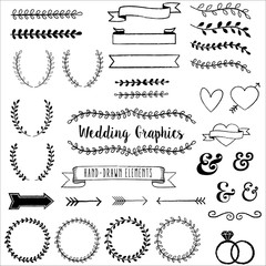 Hand Drawn Clip Wedding Art