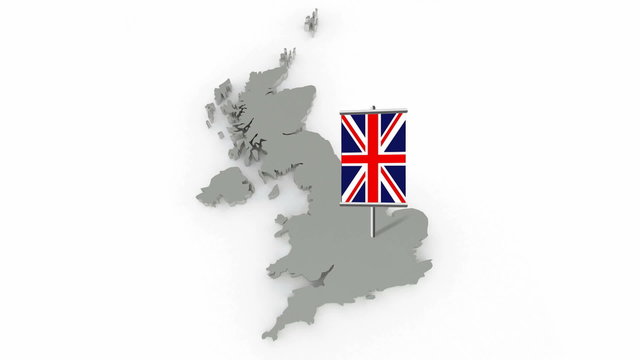 Three-dimensional map of England. 3d