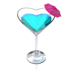 cocktail glass heart-shaped