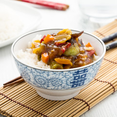 Rice with sweet and sour vegetables - Reis mit süß-sauren Gem