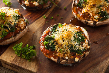 Homemade Baked Stuffed Portabello Mushrooms