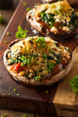 Homemade Baked Stuffed Portabello Mushrooms