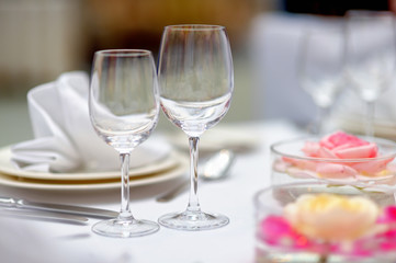 Table set for wedding party