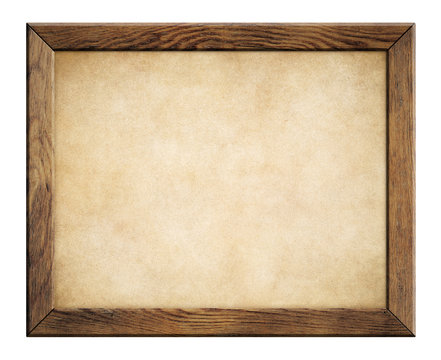 wood frame with old paper background