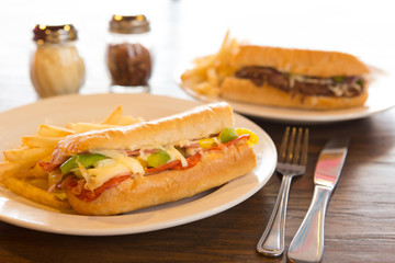 Submarine Sandwiches with Fries