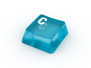 Letter on transparent keyboard button