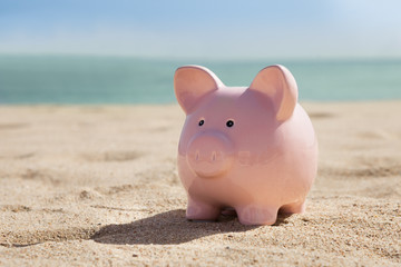 Piggy Bank On Beach