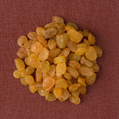 Circle of golden raisins