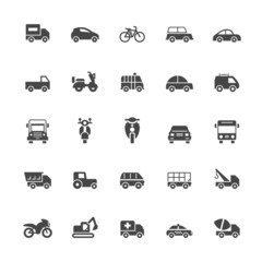 Transport icons on White Background Vector Illustration
