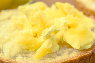 Boiled yolk on toast