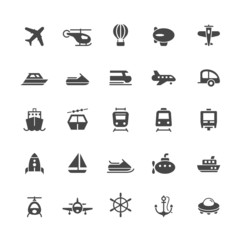 Transport icons on White Background Vector Illustration
