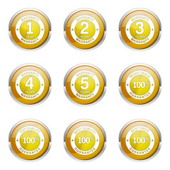 Fototapeta premium Warranty Guarantee Seal Yellow Vector Button Icon Design Set