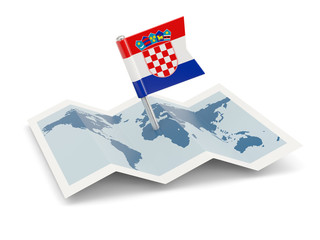 Map with flag of croatia