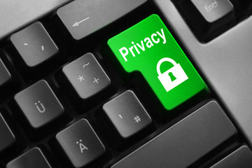 keyboard green button privacy lock symbol
