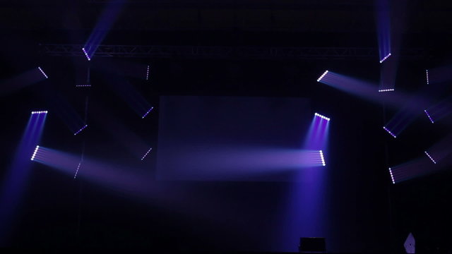 Static Footage of a Light Show on a Empty Stage