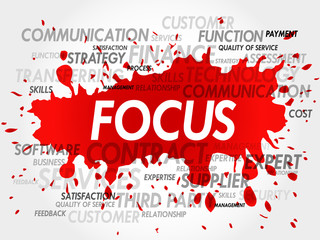 Word cloud of FOCUS related items
