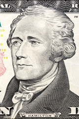 U.S. President Alexander Hamilton on the ten dollar bill.