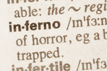 Dictionary definition of word inferno