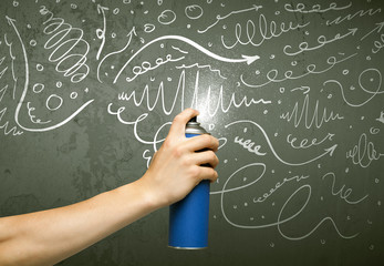 Urban painter drawing