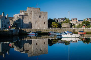 Castletown harbor and castle in the Isle of Man