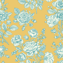 Seamless pattern wit roses.